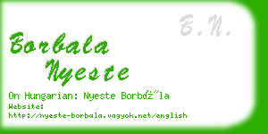 borbala nyeste business card